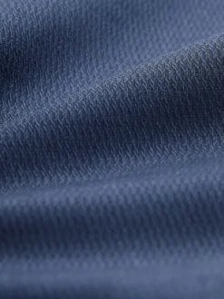 Navy Slim Fit Easy Care Textured Single Cuff Smart Shirt