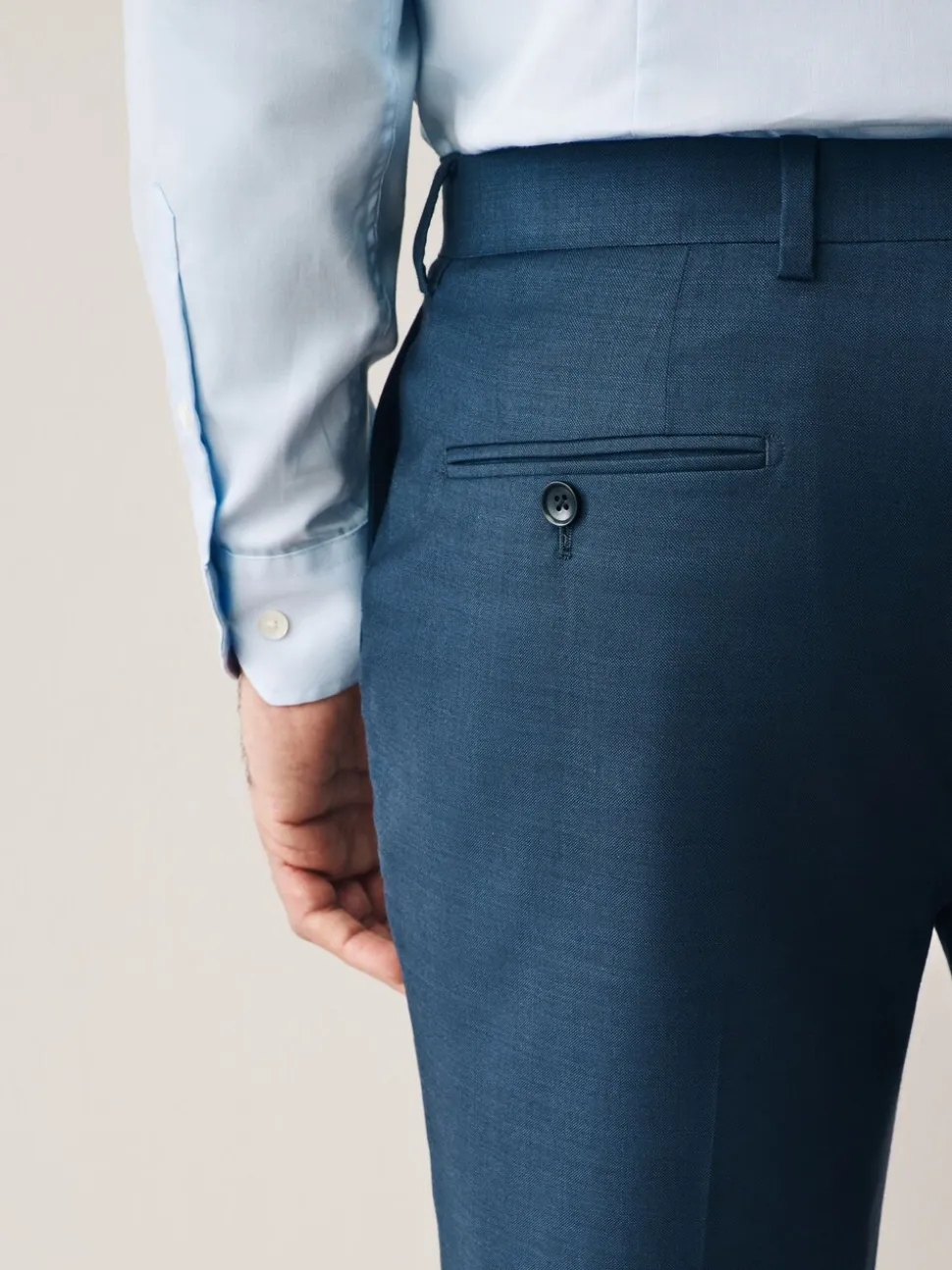 Navy Slim Fit Signature Cerutti 100% Italian Wool Suit Trousers