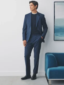 Navy Slim Fit Tailored Fit Wool Blend Motionflex Suit Jacket