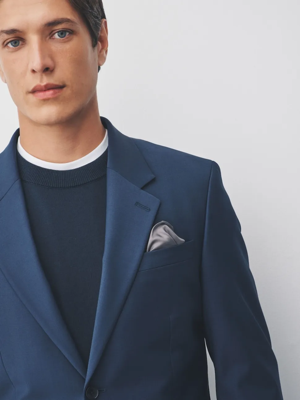 Navy Slim Fit Tailored Fit Wool Blend Motionflex Suit Jacket