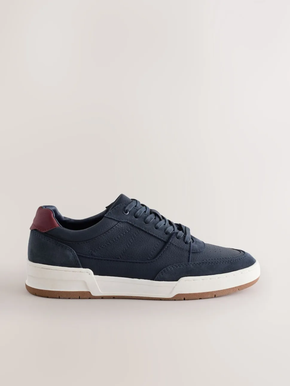 Navy Smart Casual Trainers with Suede Trim
