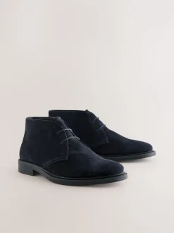 Navy Smart Suede Chukka Boots
