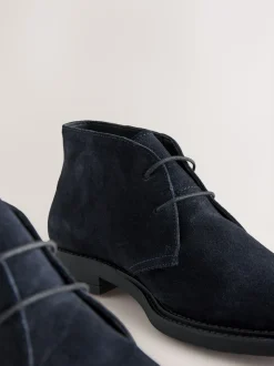 Navy Smart Suede Chukka Boots