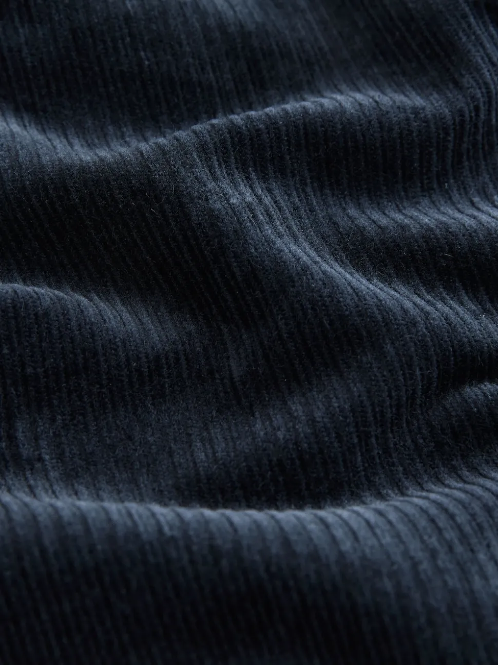 Navy Straight Fit Belted Corduroy Trousers