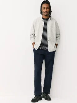 Navy Straight Fit Motionflex Chino Trousers