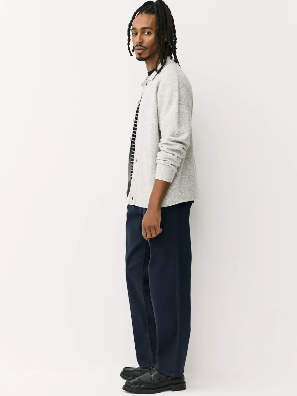 Navy Straight Fit Motionflex Chino Trousers