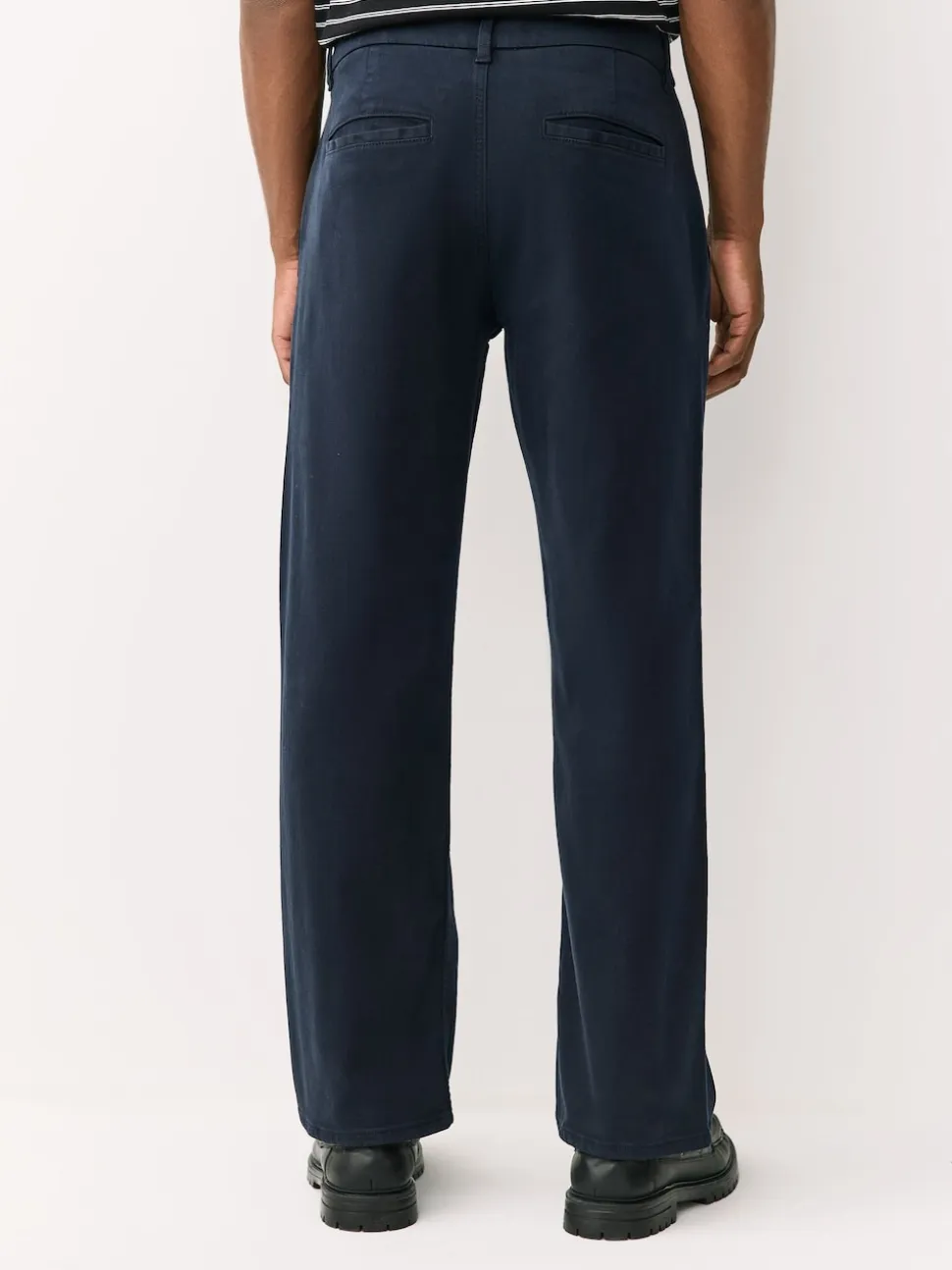 Navy Straight Fit Motionflex Chino Trousers