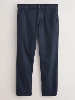 Navy Straight Fit Motionflex Chino Trousers