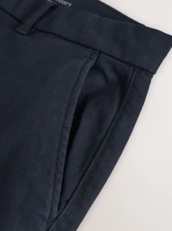 Navy Straight Fit Motionflex Chino Trousers