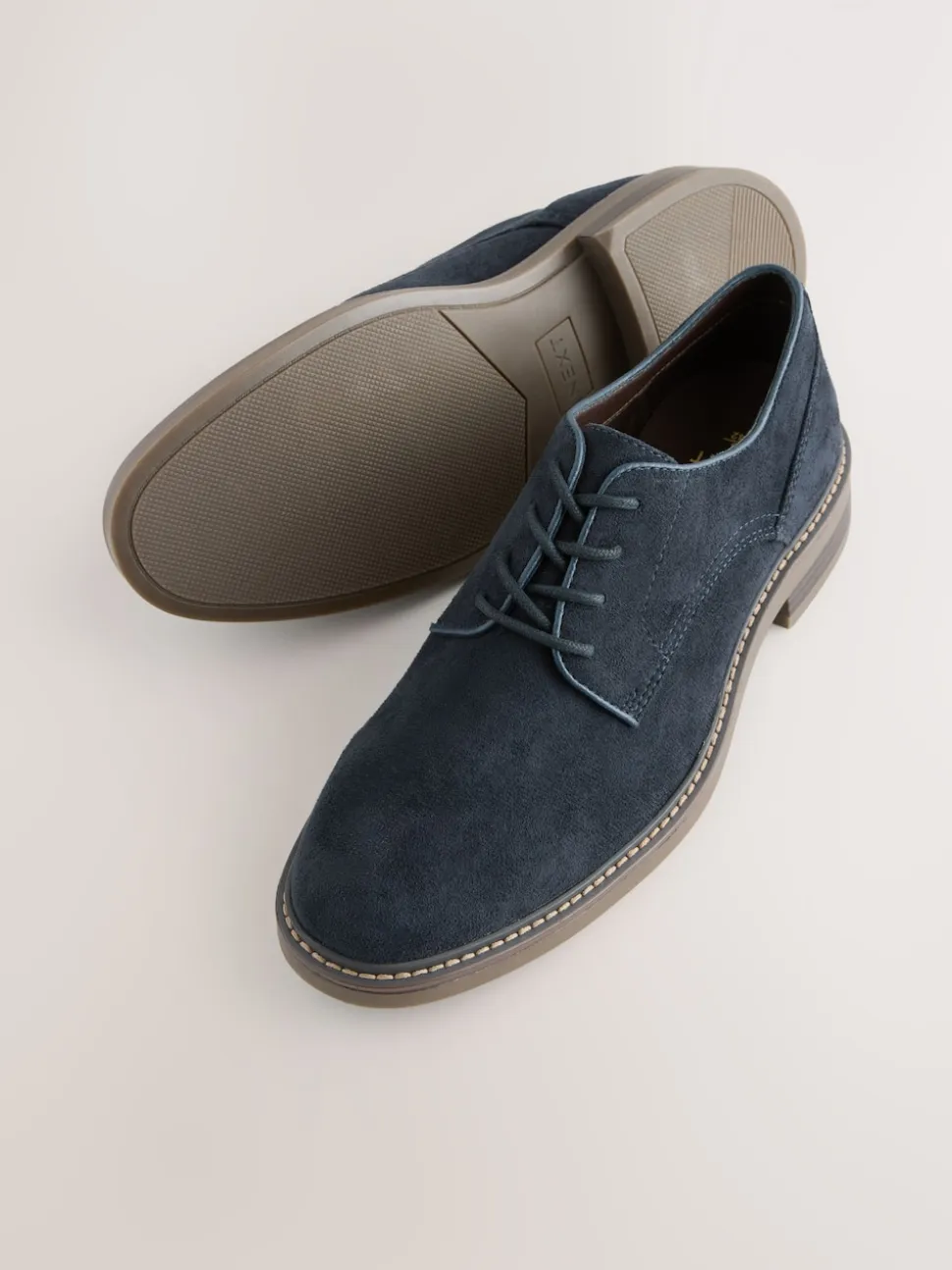 Navy Suedette Derby Shoes