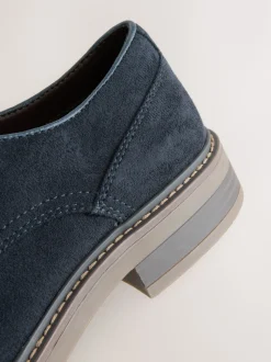 Navy Suedette Derby Shoes