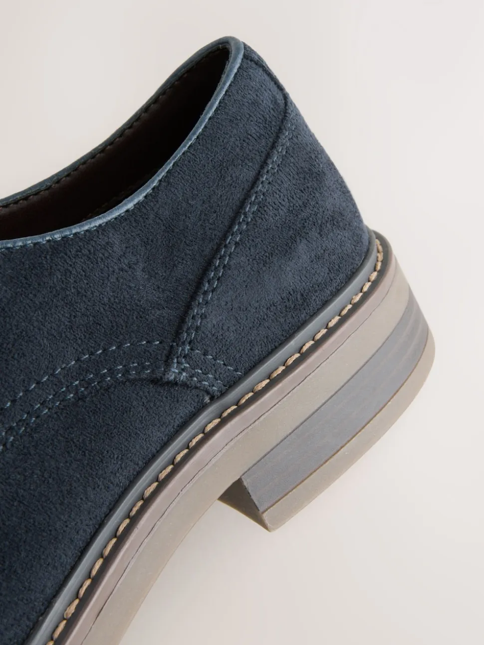 Navy Suedette Derby Shoes