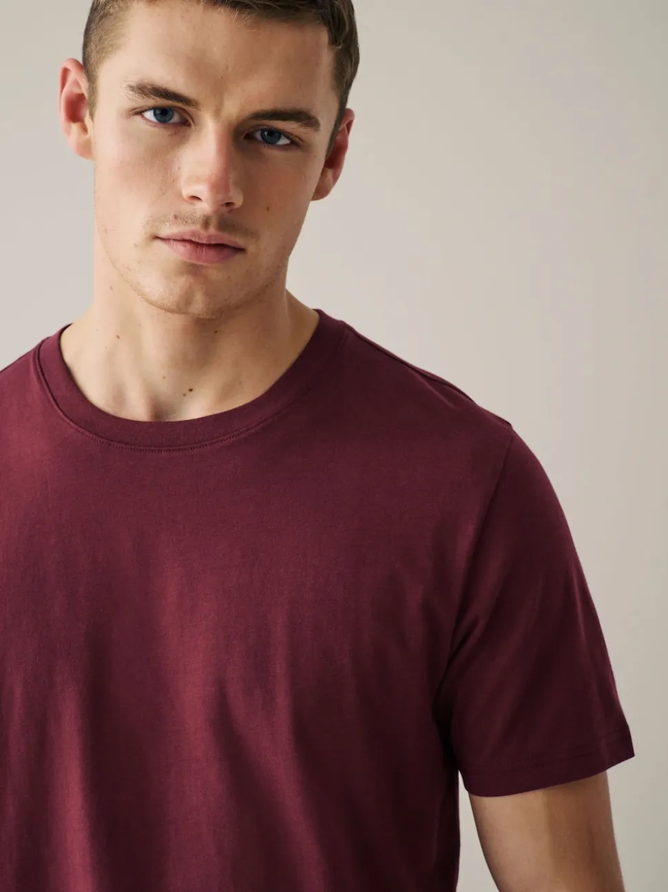 Navy/ Teal/ White/ Black/ Green/ Burgundy Regular Fit Essential Cotton T-Shirts 6 Pack