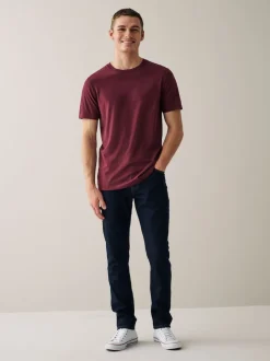 Navy/ Teal/ White/ Black/ Green/ Burgundy Regular Fit Essential Cotton T-Shirts 6 Pack