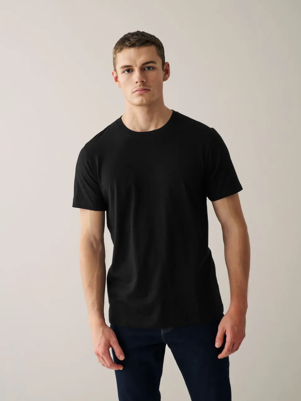 Navy/ Teal/ White/ Black/ Green/ Burgundy Regular Fit Essential Cotton T-Shirts 6 Pack