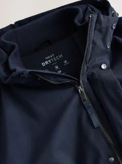 Navy Waterproof 3M Thinsulate™ Hooded Wool Blend Parka