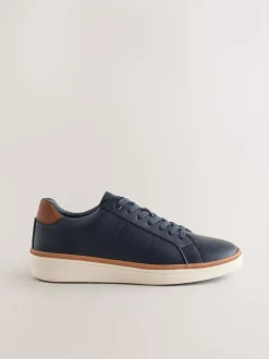Navy Wedged Smart Casual Longline Trainers