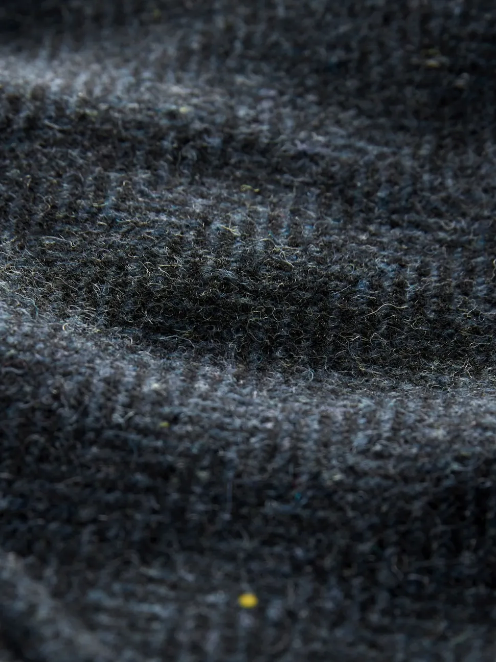 Navy Wool Blend Herringbone Four Pocket Funnel Neck Coat