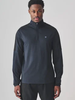 Navy Zip Neck Active Training Top