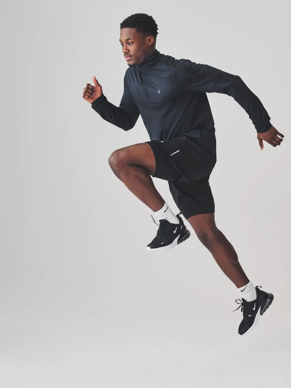 Navy Zip Neck Active Training Top