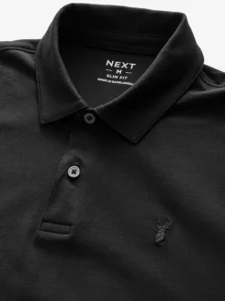 Navy/Black/Grey/White/Sage Green Slim Fit Short Sleeve Jersey Polo Shirts 5 Pack