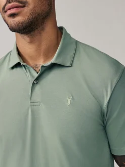 Navy/Black/Grey/White/Sage Green Slim Fit Short Sleeve Jersey Polo Shirts 5 Pack