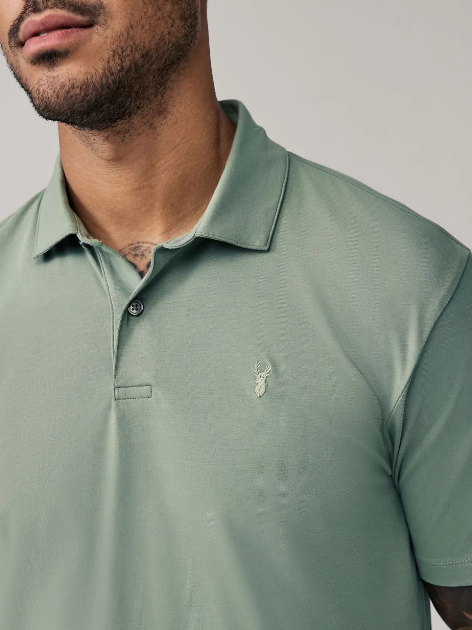 Navy/Black/Grey/White/Sage Green Slim Fit Short Sleeve Jersey Polo Shirts 5 Pack
