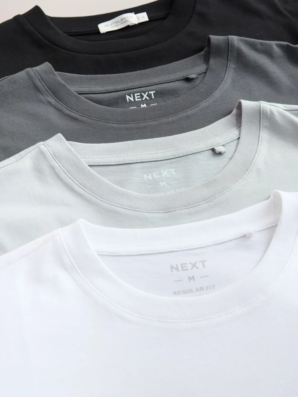 Navy/Black/White/Grey Regular Fit T-Shirts 4 Pack