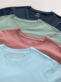 Navy/Blue/Pink/Green Regular Fit T-Shirts 4 Pack