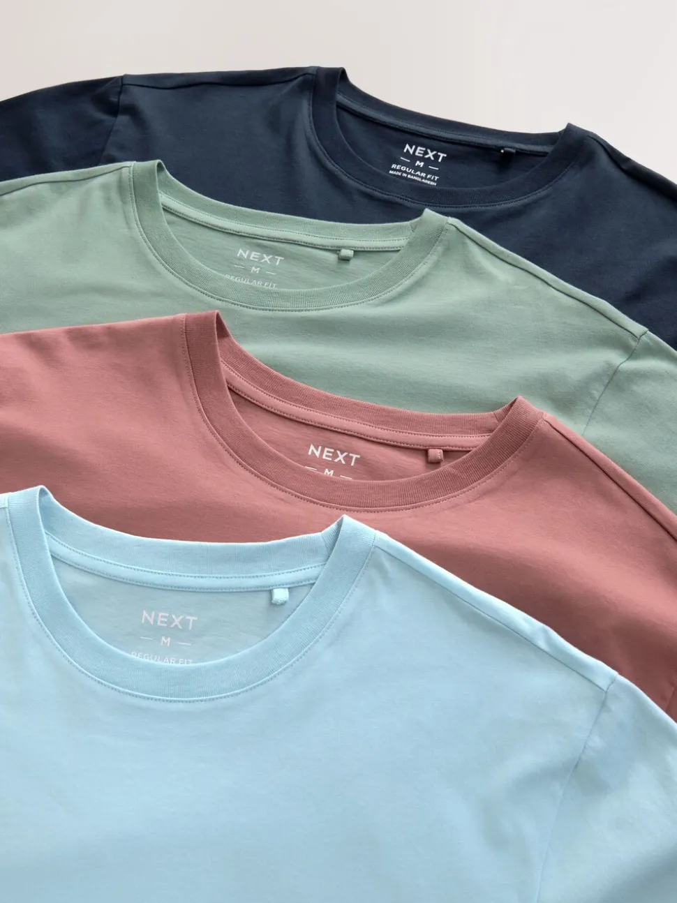 Navy/Blue/Pink/Green Regular Fit T-Shirts 4 Pack