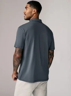 Navy/Brown/Grey/White/Sage Green Regular Fit Short Sleeve Jersey Polo Shirts 5 Pack