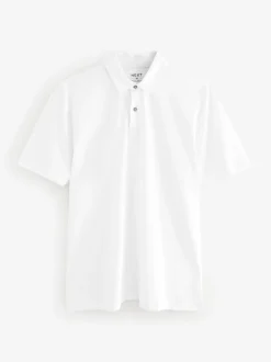 Navy/Brown/Grey/White/Sage Green Regular Fit Short Sleeve Jersey Polo Shirts 5 Pack