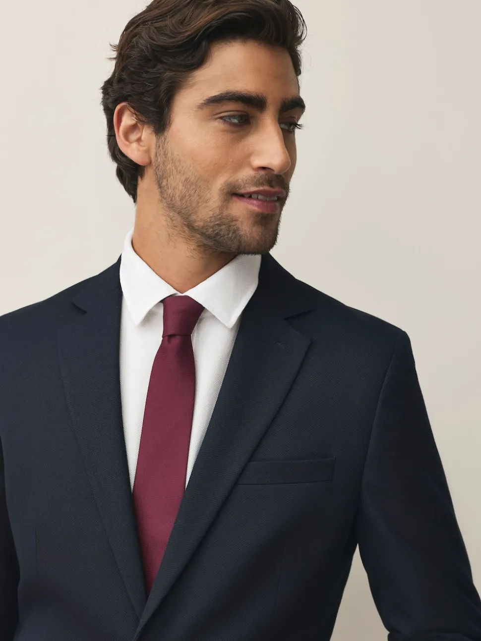 Navy/Burgundy Red Textured Ties 2 Pack