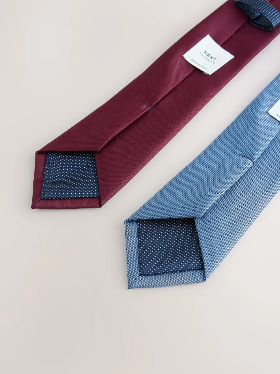 Navy/Burgundy Red Textured Ties 2 Pack