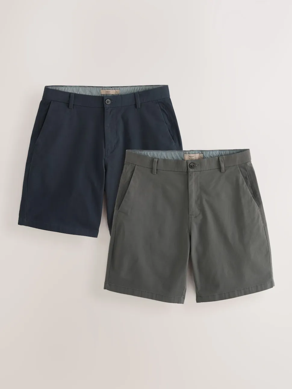 Navy/Charcoal Loose Fit Stretch Chino Shorts 2 Pack
