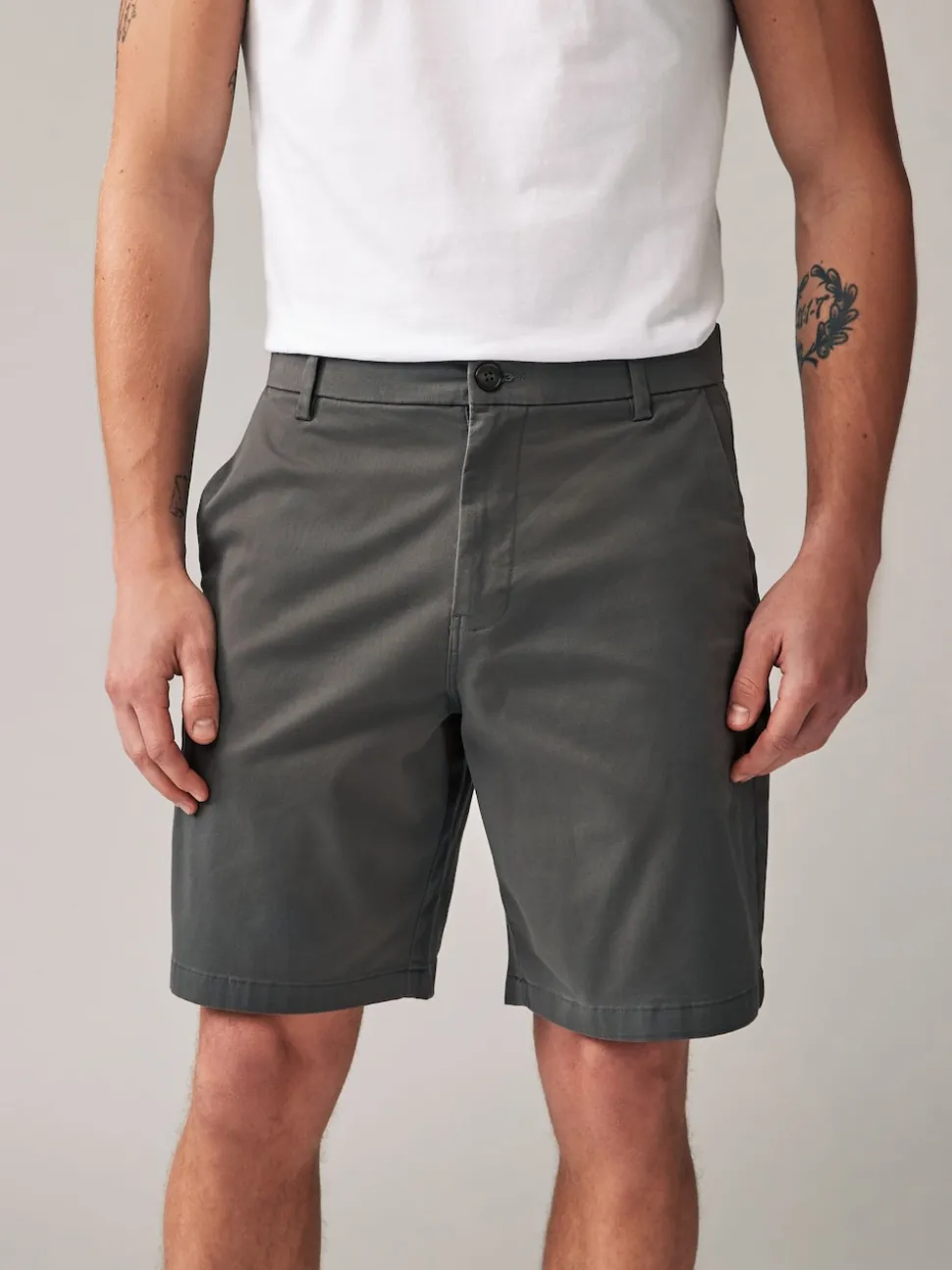 Navy/Charcoal Loose Fit Stretch Chino Shorts 2 Pack
