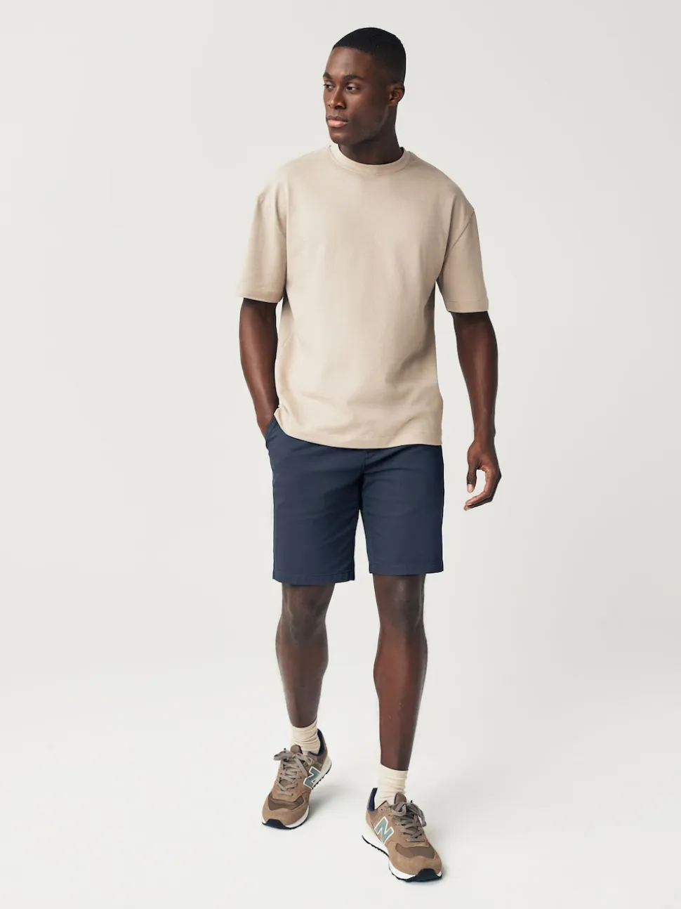 Navy/Charcoal Slim Fit Stretch Chino Shorts 2 Pack