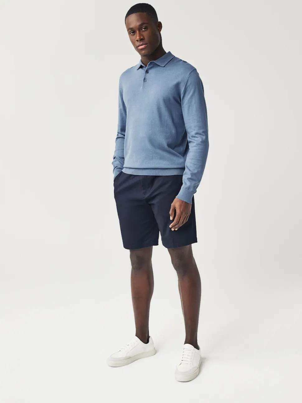 Navy/Charcoal Straight Fit Stretch Chino Shorts 2 Pack