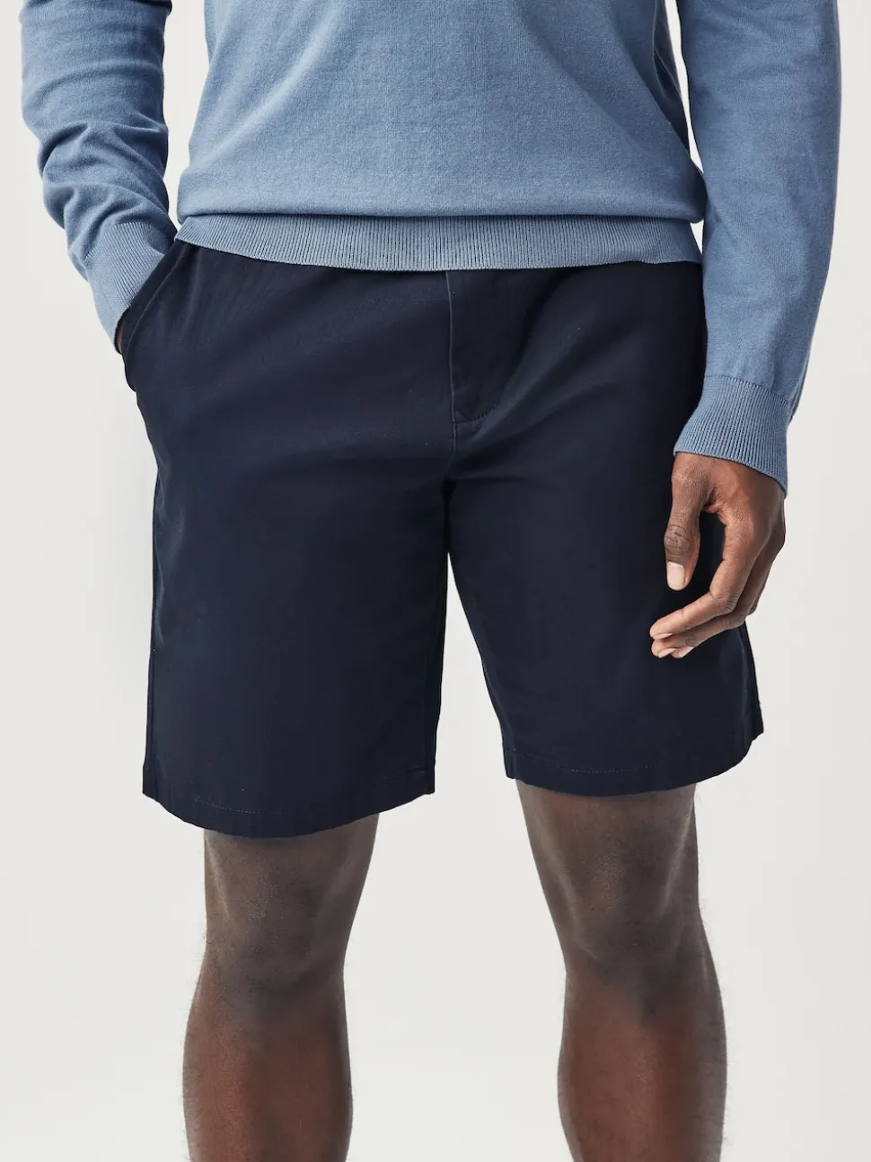 Navy/Charcoal Straight Fit Stretch Chino Shorts 2 Pack