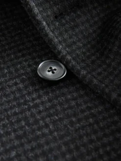 Navy/Charcoal Wool Rich Soft Touch Dogtooth Pea Coat