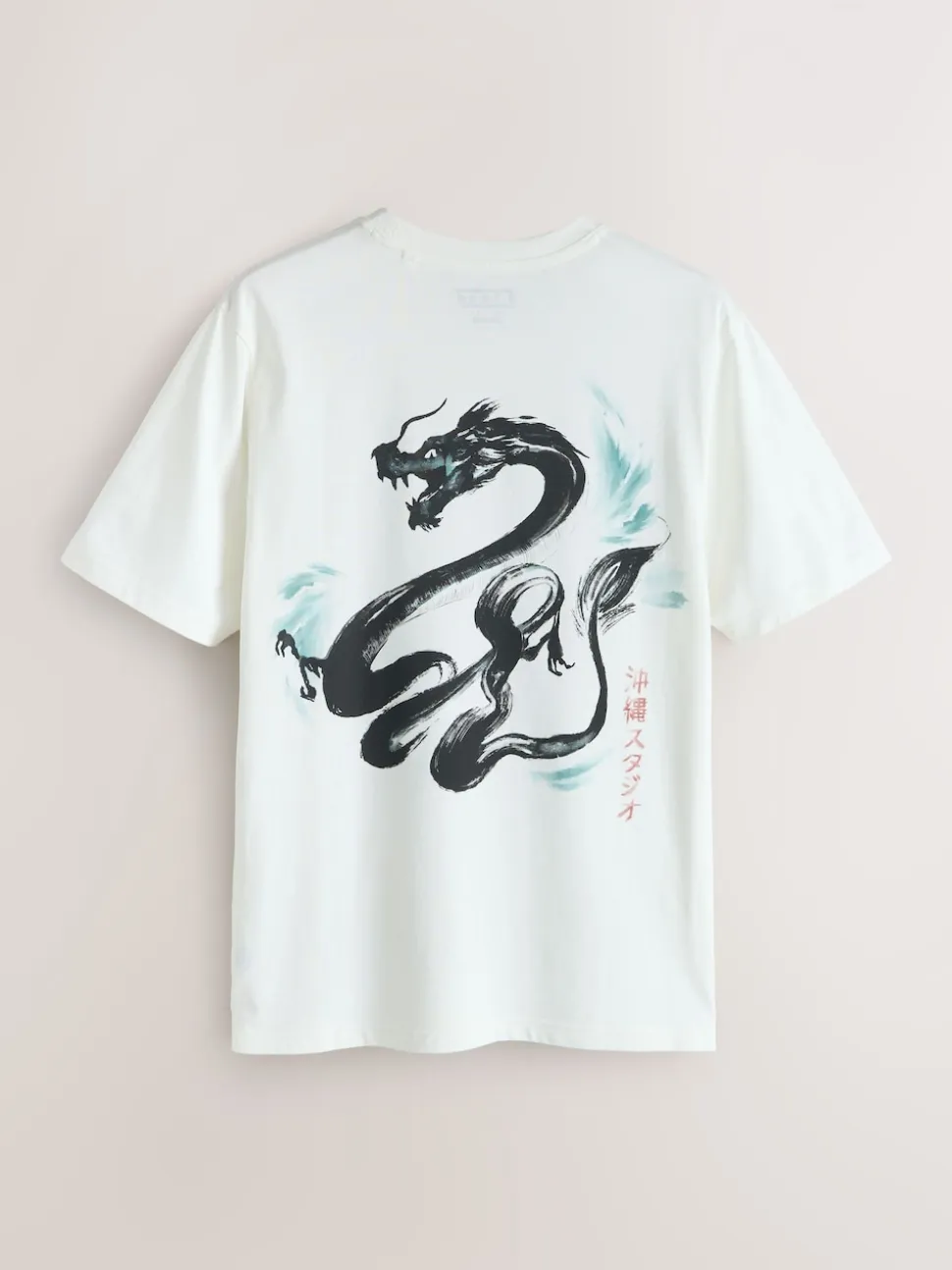 Navy/Ecru White/Teal Regular Fit Graphic Print T-Shirts 3 Pack