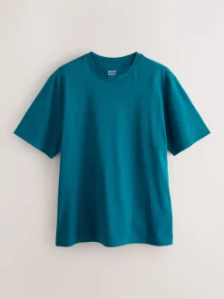 Navy/Green/Burgundy Red/Yellow/Slate/Blue Regular Fit Essential Cotton T-Shirts 6 Pack
