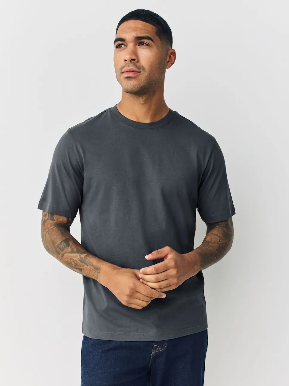 Navy/Green/Burgundy Red/Yellow/Slate/Blue Regular Fit Essential Cotton T-Shirts 6 Pack