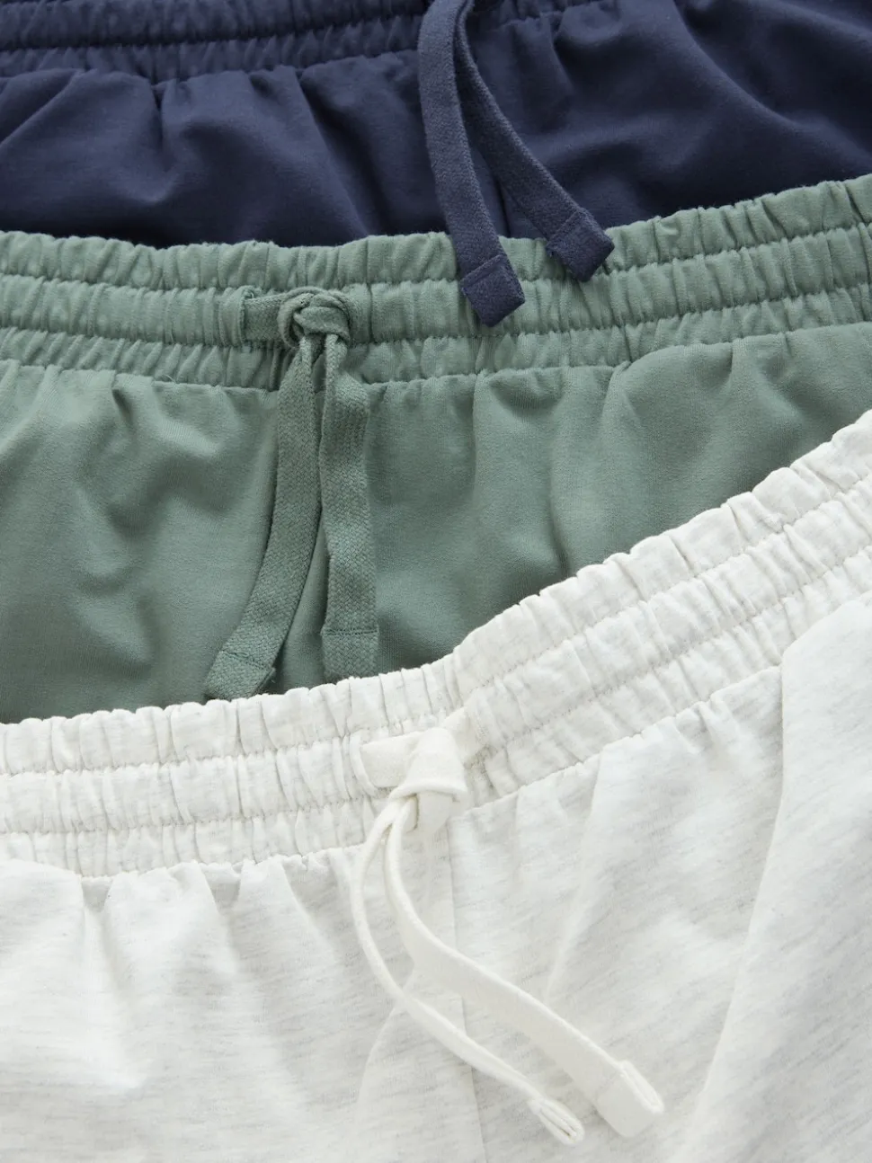 Navy/Green/Ice Grey Loopback Soft Touch Shorts 3 Pack