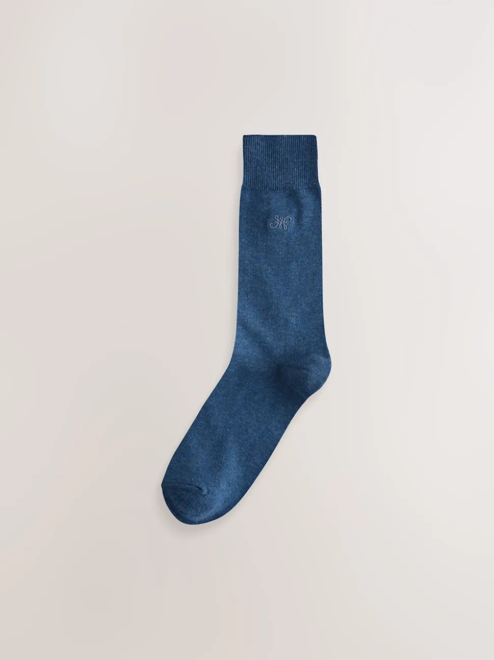 Navy/Grey Marl Embroidered Lasting Fresh Socks 10 Pack