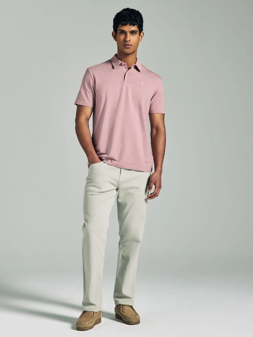 Navy/Grey/Pink Regular Fit Short Sleeve Jersey Polo Shirts 3 Pack