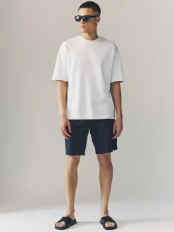 Navy/Stone Loose Fit Stretch Chino Shorts 2 Pack