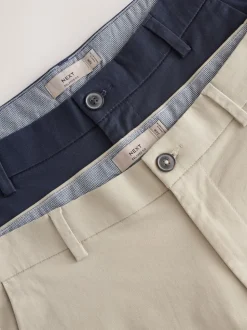 Navy/Stone Loose Fit Stretch Chino Shorts 2 Pack