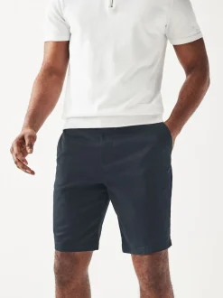 Navy/Stone Slim Fit Stretch Chino Shorts 2 Pack