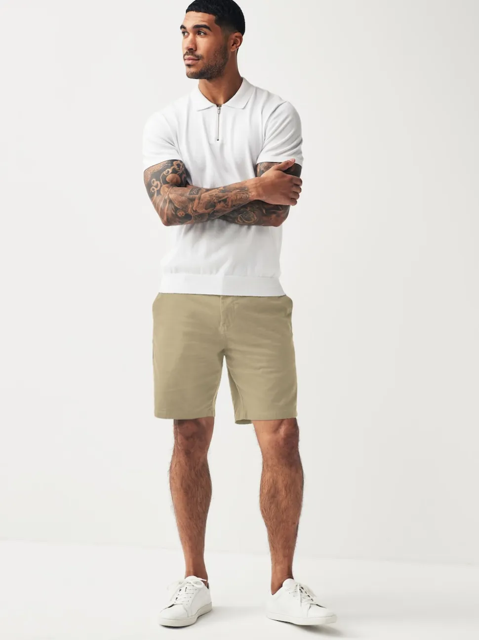 Navy/Stone Straight Fit Stretch Chino Shorts 2 Pack